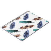 Carnet Plumes colorées Texture tribale (Côté gauche)