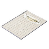 Carnet Plumes de Bohême d'or sur planches de Bois Rustiqu (Côté gauche)