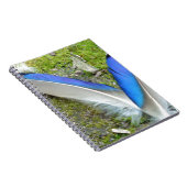 Carnet Plumes de canard bleu blanc, animal, oiseau (Côté Droit)