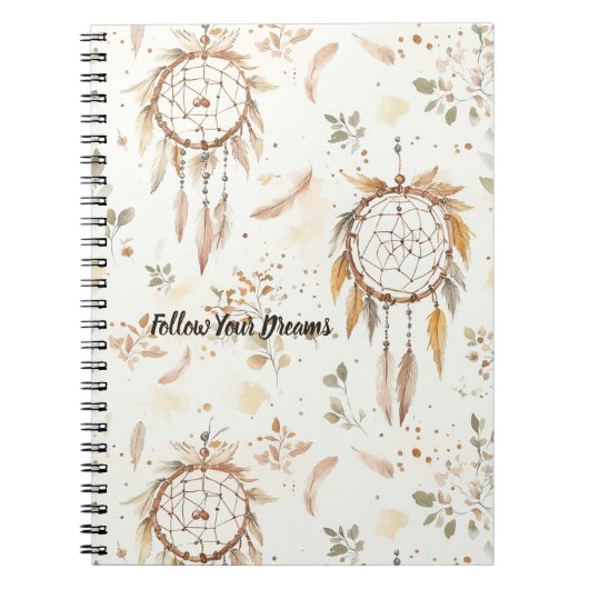 Carnet Plumes de Capteurs de Rêves (Devant)