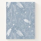 Carnet plumes de chou bleu poussiéreux fleurs cachemire m (Dos)