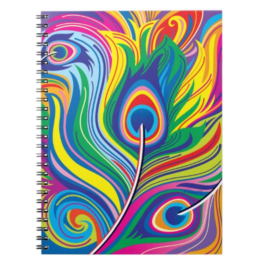 Carnet Plumes de paon (Devant)