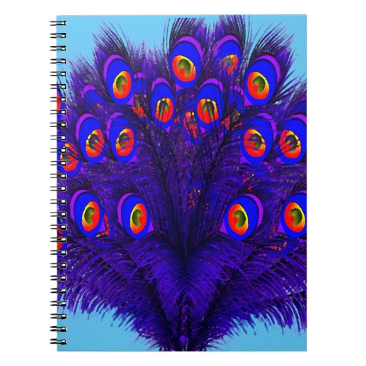 Carnet Plumes de paon (Devant)
