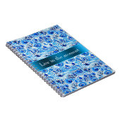 Carnet Plumes de paon bleu blanc   (Côté Droit)