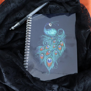 Carnet Plumes de paon Peacocks Turquoises