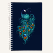 Carnet Plumes de paon Peacocks Turquoises (Recto)