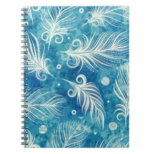 Carnet Plumes dessinées à la main : Motif transparent