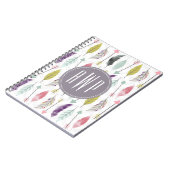 Carnet Plumes et monogramme de flèches (Côté gauche)