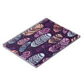 Carnet Plumes ethniques : motif noir et blanc (Côté gauche)