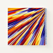 Carnet Plumes géométriques Abstraites orange bleu (Dos)