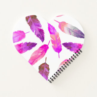 Carnet Plumes roses