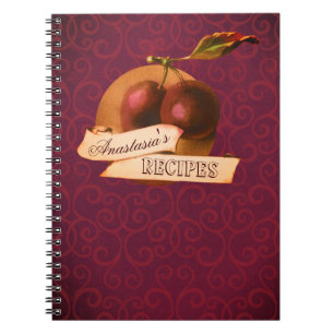 Carnet Plums Vintages personnalisables Retro Fruit Old Sc