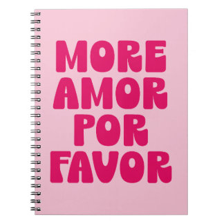 Carnet Plus Amor Par Favor Citation (Tonalité Rose Douce)