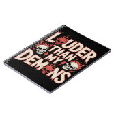 Carnet Plus fort que mes démons : Crâne gothique et flamm (Côté gauche)