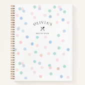 Carnet Plutôt Élégant Chic Girly Pastel Polka Dot Recette (Devant)