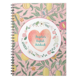 Carnet Plutôt rose Coeur Floral Grandmillenial