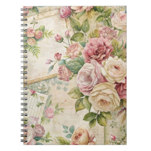 Carnet Plutôt Vintage Inspiré rose Floral