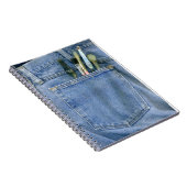 Carnet Poche de denim avec des brosses (Côté Droit)