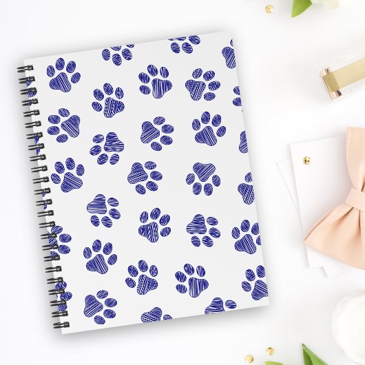 Carnet Poches de Doodle, Paws de Chien, Paws Bleus de Mar