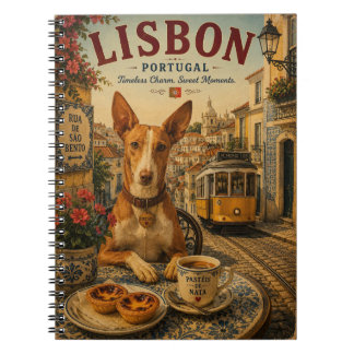 Carnet Podengo portugais à Lisbonne Art de voyage vintage