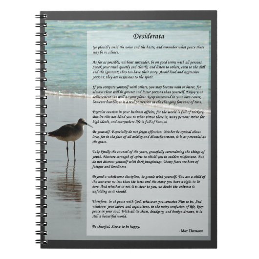 Carnet Poème de Desiderata - Mouette sur la scène de la p (Devant)