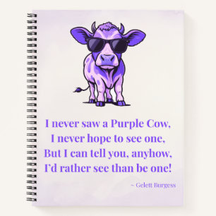 Carnet Poème de la Vache Violette par Gelett Burgess