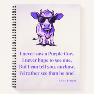 Carnet Poème de la Vache Violette par Gelett Burgess