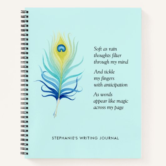 Carnet Poème de motivation pour les écrivains Peacock Qui (Devant)