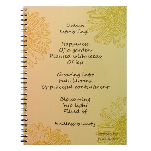 Carnet Poème de rêve (écrit par moi) (Devant)
