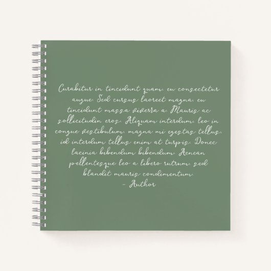 Carnet Poème personnalisé, chanson lyrique, citation (Devant)