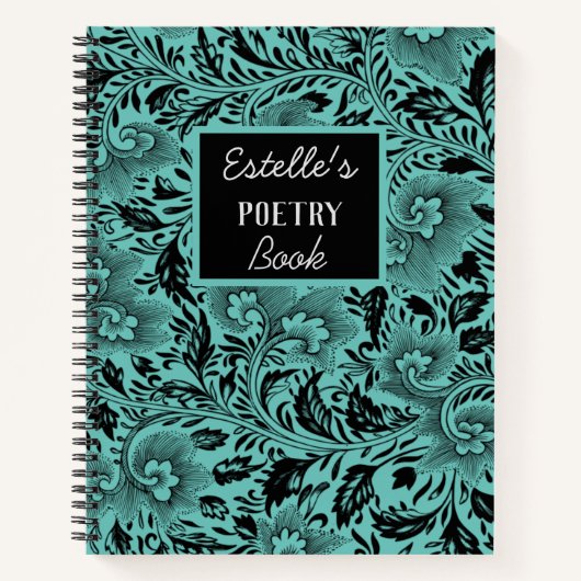 Carnet Poésie florale personnalisée Dark Moody (Devant)