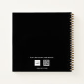 Carnet Poésie noir or élégant nom de script (Dos)