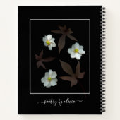 Carnet Poésie par nom Fleurs blanches Feuille foncé Noir (Dos)