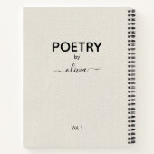 Carnet Poésie Par Nom Personnalisé Beige Faux Canvas (Dos)