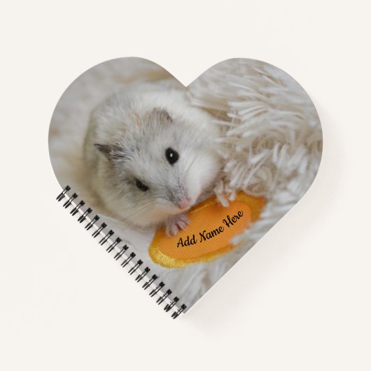 Carnet Poète de hamster nain blanc mignon personnalisé (Devant)