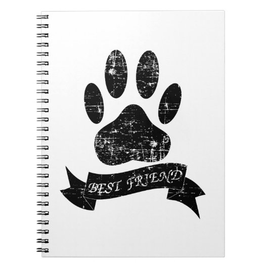 Carnet Poignée de chien détendue avec ruban (Devant)