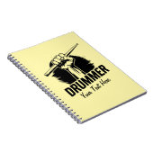 Carnet Poing Drummer Personnalisé À La Mode Avec Baguette (Côté Droit)