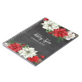 Carnet poinsettias charly girly personnalisées (Côté gauche)