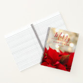 Carnet Poinsettias rouges avec Golden Bokeh Noël (Intérieur)