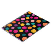 Carnet Point coloré sur fond noir (Côté gauche)