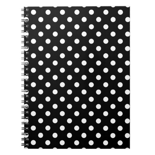 Carnet Point de polka noir et blanc (Devant)
