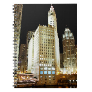 Carnet Point de repère célèbre de Chicago la nuit