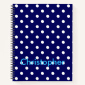 Carnet Point Polka bleu (Devant)