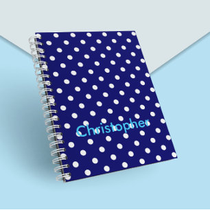 Carnet Point Polka bleu