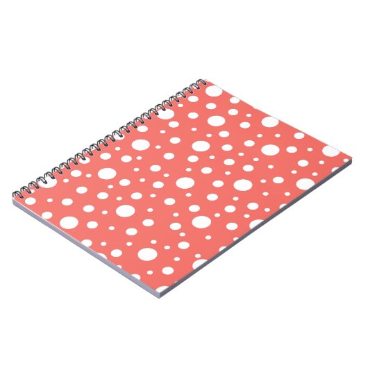 Carnet Point Polka de corail (Côté gauche)