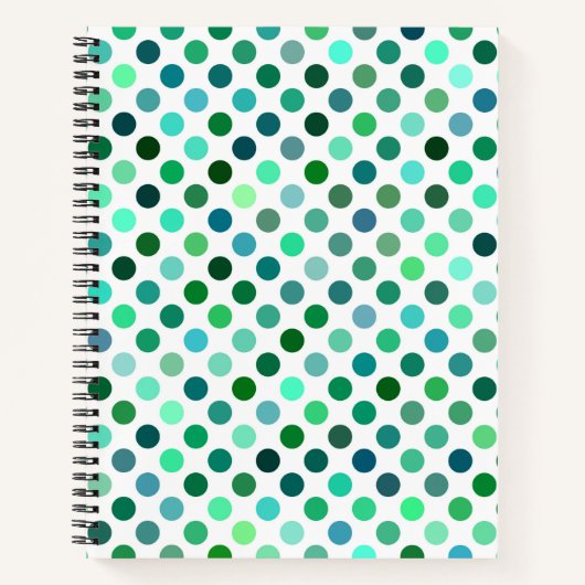 Carnet Point Polka vert et bleu (Devant)