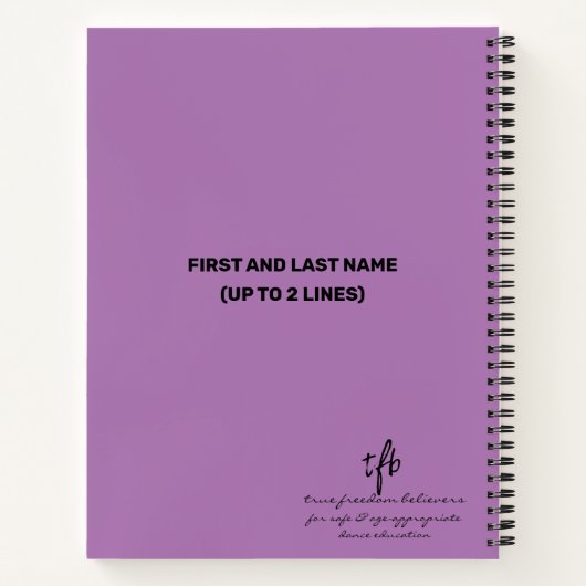 Carnet Pointe Chaussures Avertissement Lavande Personnali (Dos)