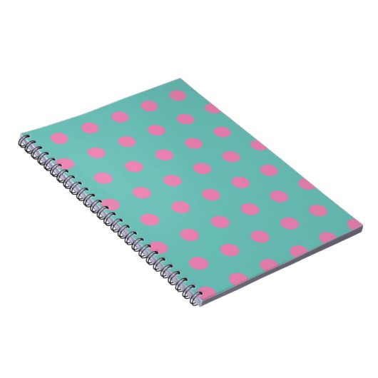 Carnet Pointe Polka (Aqua & Pink) (Côté Droit)