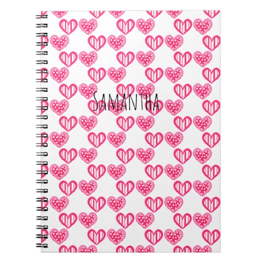 Carnet Pointe Polka Et Coeurs De Tirage (Devant)