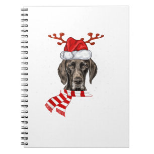 Carnet Pointeur allemand Antlers Chien Père Noël Chris